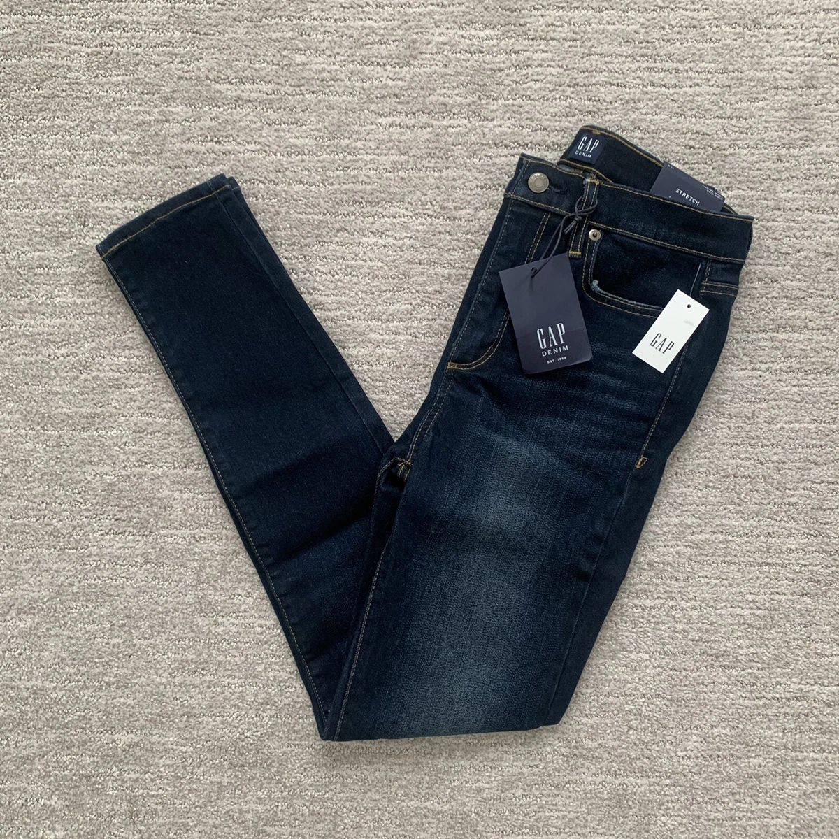 NWT Gap Dark Wash High Rise True Skinny Jeans Soft Wear Stretch