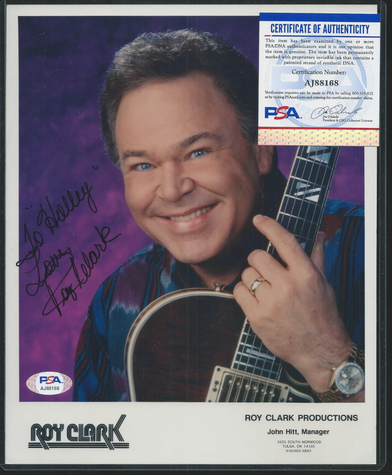 Roy Clark Signed Color Photo Auto PSA Authenticated COA/LOA 