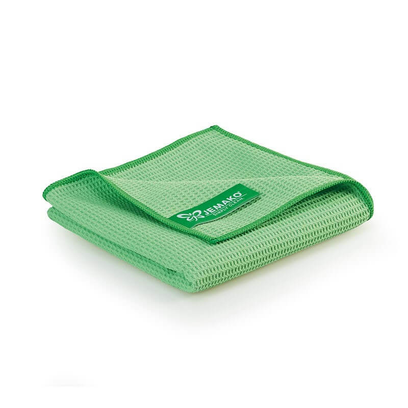 Paño seco Jemako M 45 x 60 cm verde 2051 estructura de gofre de microfibra lavable