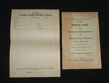 1925 Motion Picture Theatres Equipment & Accessories Price List - Atlanta, Ga. 