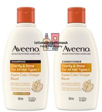 Image of Aveeno Haircare Clarify Shine+ Apple Cider Vinegar Shampoo & Conditioner 300ml