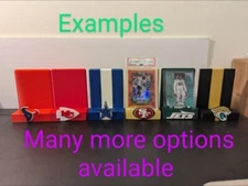 NFL sports card display stand. top loader, graded or mag. OR CUSTOM color/team