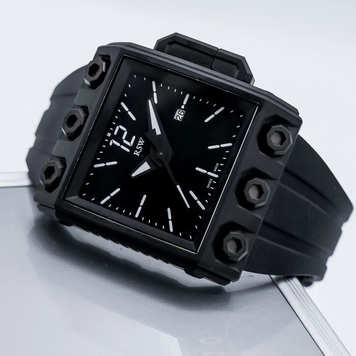 RSW Outland 3H Swiss ETA 2824 Automatic Watch Black Limited Edition 44mm Foto 4 de 4