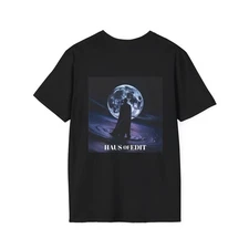 Futuristic Moonlight Silhouette Unisex T-Shirt, lunar, Night Sky