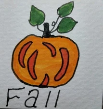 Whimsical Fall Decor Pumpkin Canvas Painting – 12x12 Original Impressionist GAT