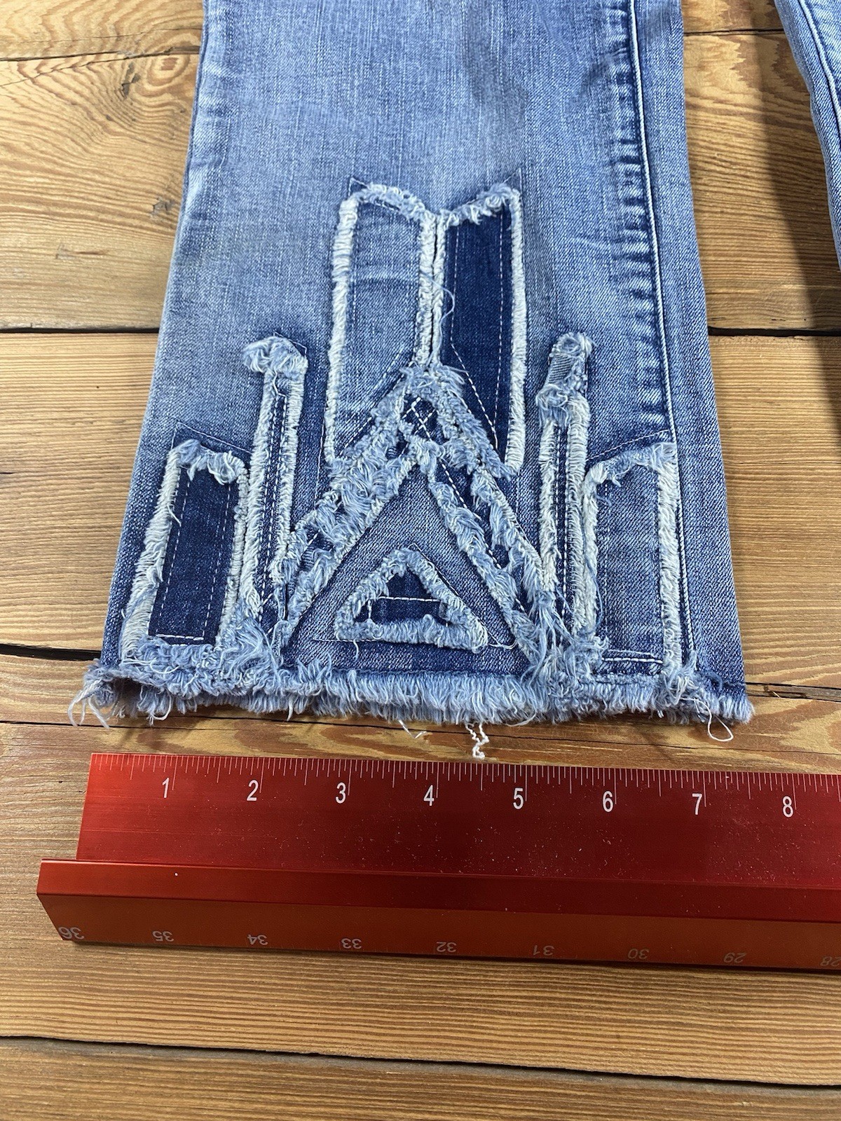 French Dressing Patchwork Jeans Suzann 29x28 Stra… - image 4