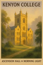 🎓 Kenyon College Poster - Ascension Hall in Morning Light 24x36” 🌅