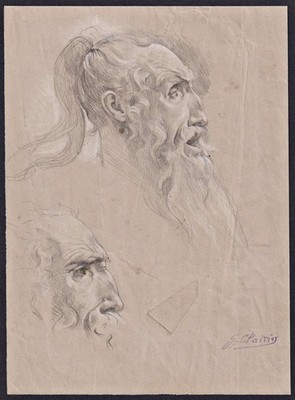 Georges Clairin - Kopfstudien Orientalism Orientale Zeichnung drawing dessin