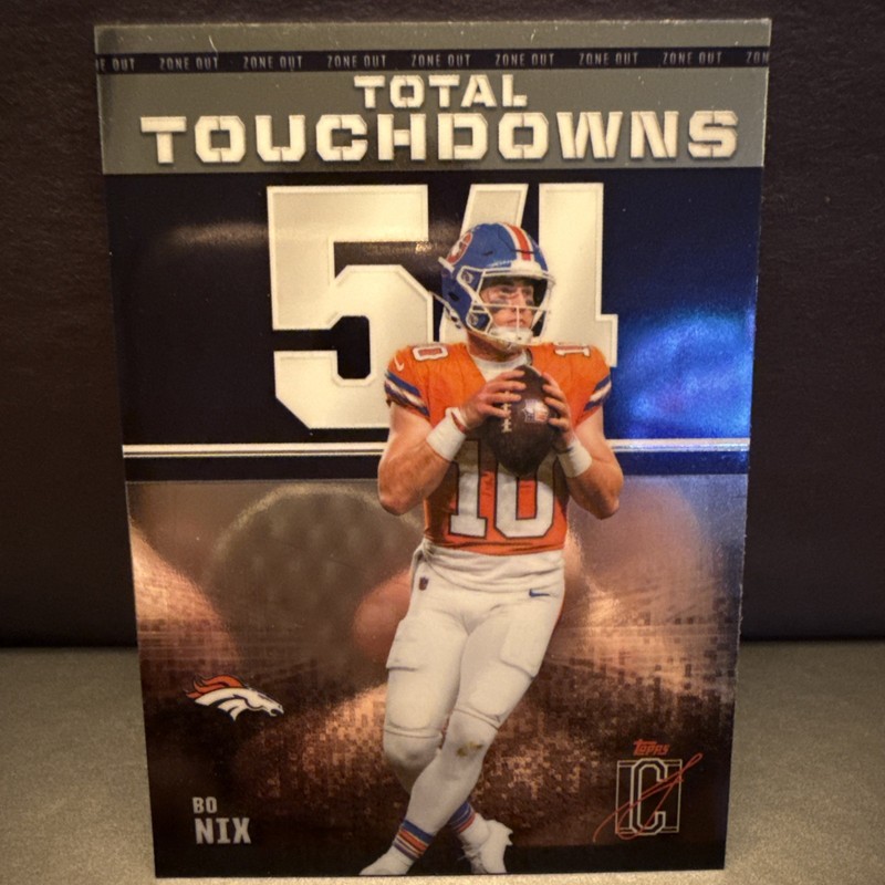 Topps Zone Out 2026 Bo Nix Total Touchdowns Insert #ZO-17 Denver Broncos