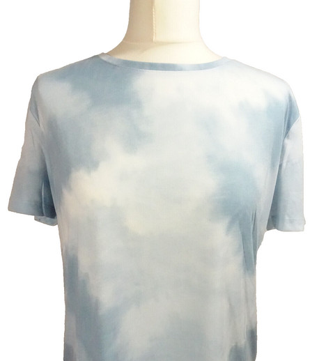 M&S Collection Relaxed T-Shirt Top Size 10 Also 12 Blue Tie Dye Print: 40" Bust image 8