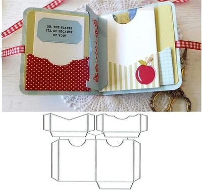 Gift Card Tags Metal Die Cuts Cutting Dies, Gift Card Holder Book Pockets Pap...