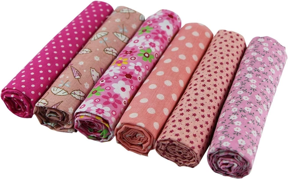 Stoffpaket Baumwollstoff Patchwork, Nähen, Quilten, Baumwolle, Rosa, 6 Stück - Bild 4 von 4