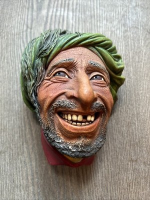 Vintage Bossons Chalkware Head Kurd Wall Mask England 1963