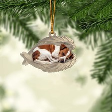 Personalized Sleeping Jack Russell Terrier Dog Angel Wings Christmas Ornament
