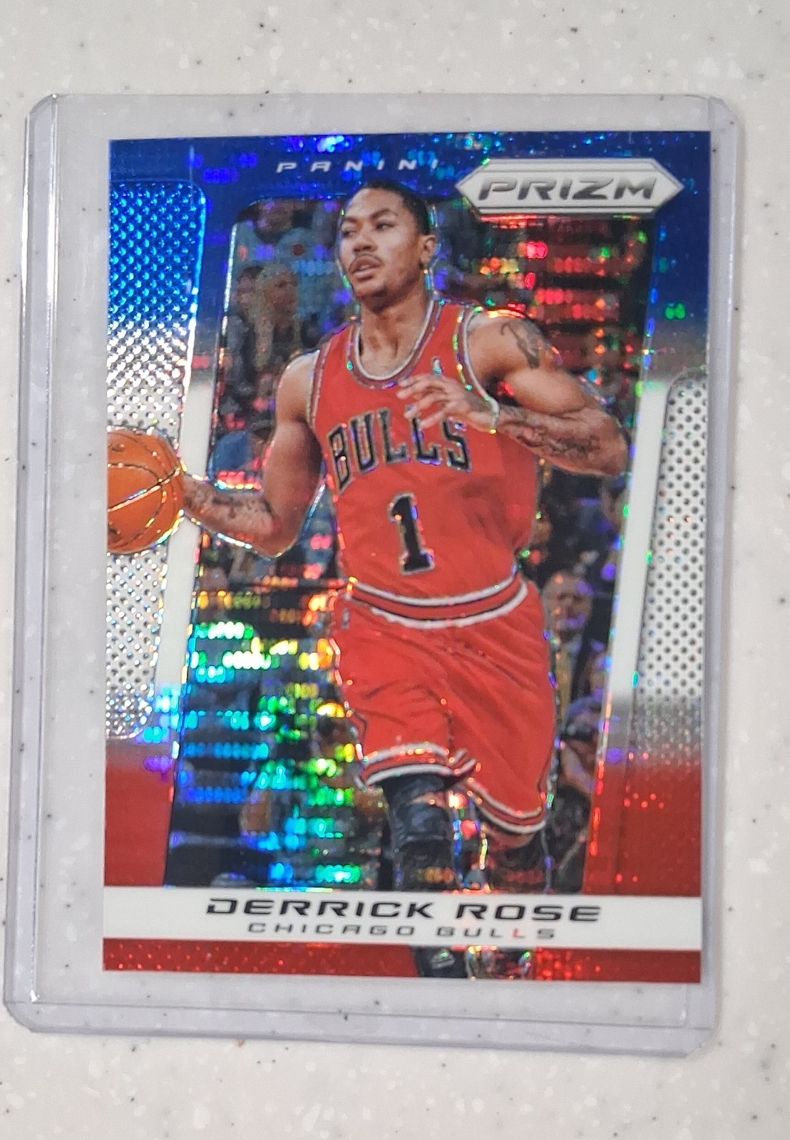 2013-14 Panini Prizm - Blue White & Red Pulsar Prizm Derrick Rose #28