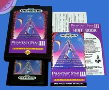 TESTED Sega GENESIS Game PHANTASY STAR III 3 has NEW Battery, Case, Manual, Reg