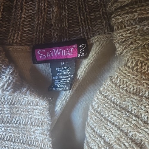 Maglione donna Say What beige in maglia con bottoni davanti taglia media. H - Foto 4 di 8