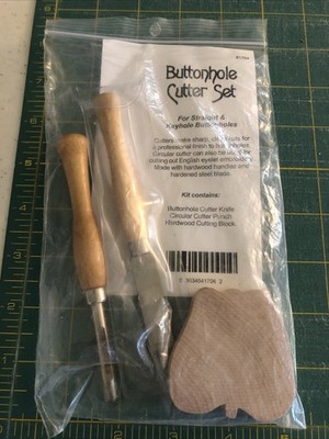 Buttonhole Cutter Set Wood And Metal 3 Pieces 