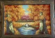 Signed Framed Artwork 17x11.5 Without Frame, 21x15 With Frame As Shown