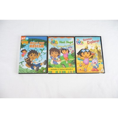 Nick Jr Dora the Explorer Go Diego Go DVD Lot of 3 Kids meet Diego Summer Explor