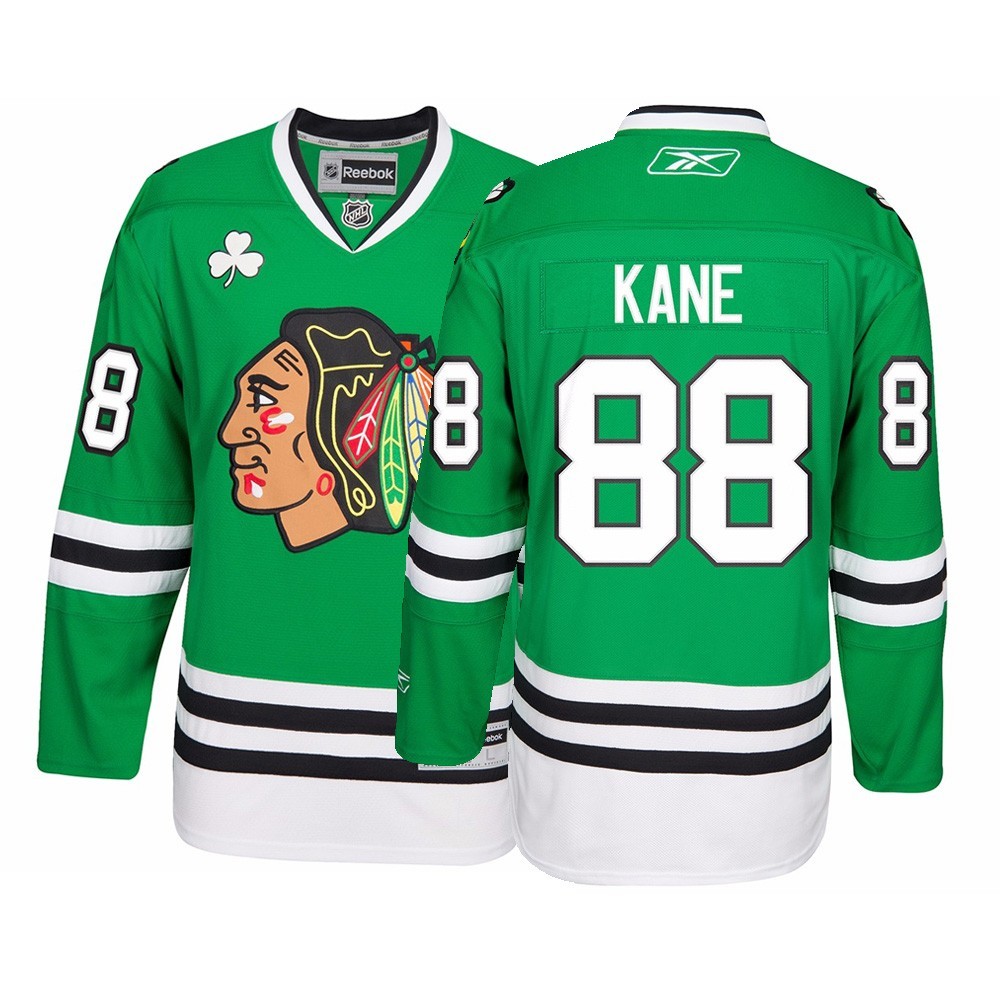 Patrick Kane NHL Chicago Blackhawks Reebok Green St. Patricks Day Premier Jersey
