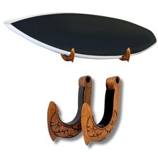 Surfboard Wall Mount Horizontal Wooden Surfboard Rack Hawaiian Hook Desig...