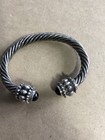 Classic Cable Cuff Bracelet 925 Sterling Silver Unsigned Yurnan ?