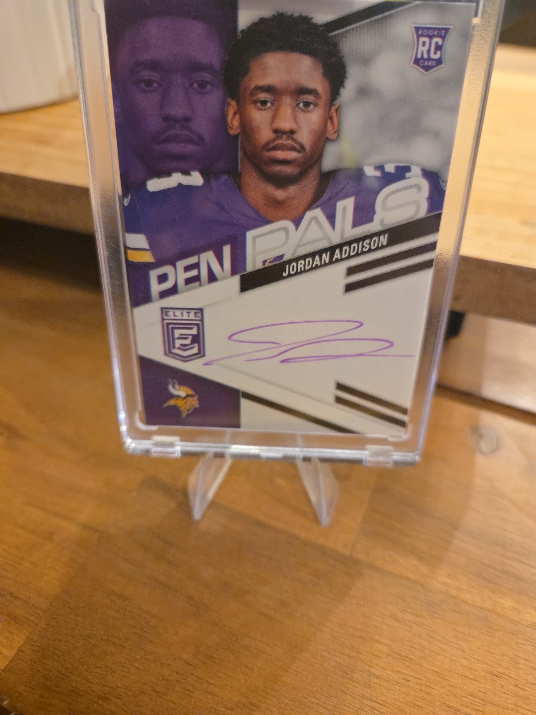 JORDAN ADDISON 2023 PANINI DONRUSS ELITE PPJA PEN PALS PURPLE INK RC ROOKIE AUTO