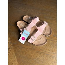 Cat Jack Drew Pink Patent Pearl Buckle Slide Sandals Kids Size 5 NWT