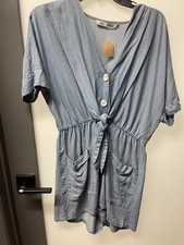 Zara Blue Button Up Short Dress - Size XS