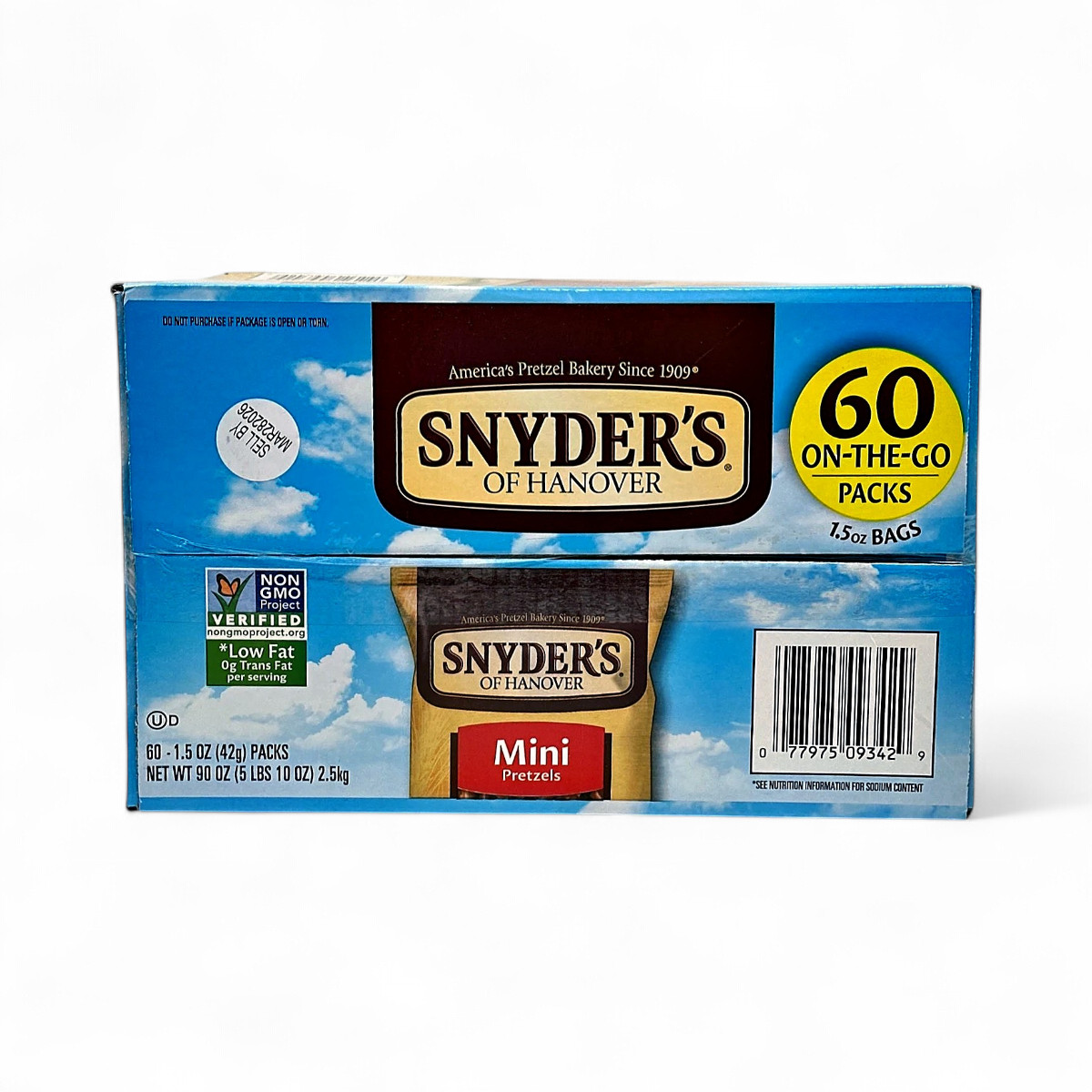 Snyder's of Hanover Mini Pretzels 60 On-The-Go Packs 1.5oz Each