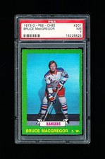 1973 OPC HOCKEY 201 BRUCE MacGREGOR PSA 7 NEAR MINT RANGERS