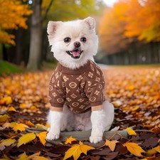 Luxury Knit Dog Sweater for Small Dogs Warm Designer Pet Outfit XS 5X