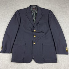 Vintage Tommy Hilfiger Blazer Mens 44L Navy Gold Button Made USA Sport Coat 90s