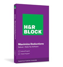 New 2020 H R Block Tax Software Deluxe State Edition for PC/MAC Key Card