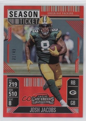2024 Panini Contenders Season FOTL Red Zone Ticket 31/49 Josh Jacobs #35 1u7j