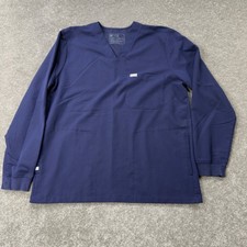 FIGS Technical Collection Scrub Top Mens XL Navy Long Sleeve VNeck M21SW1013