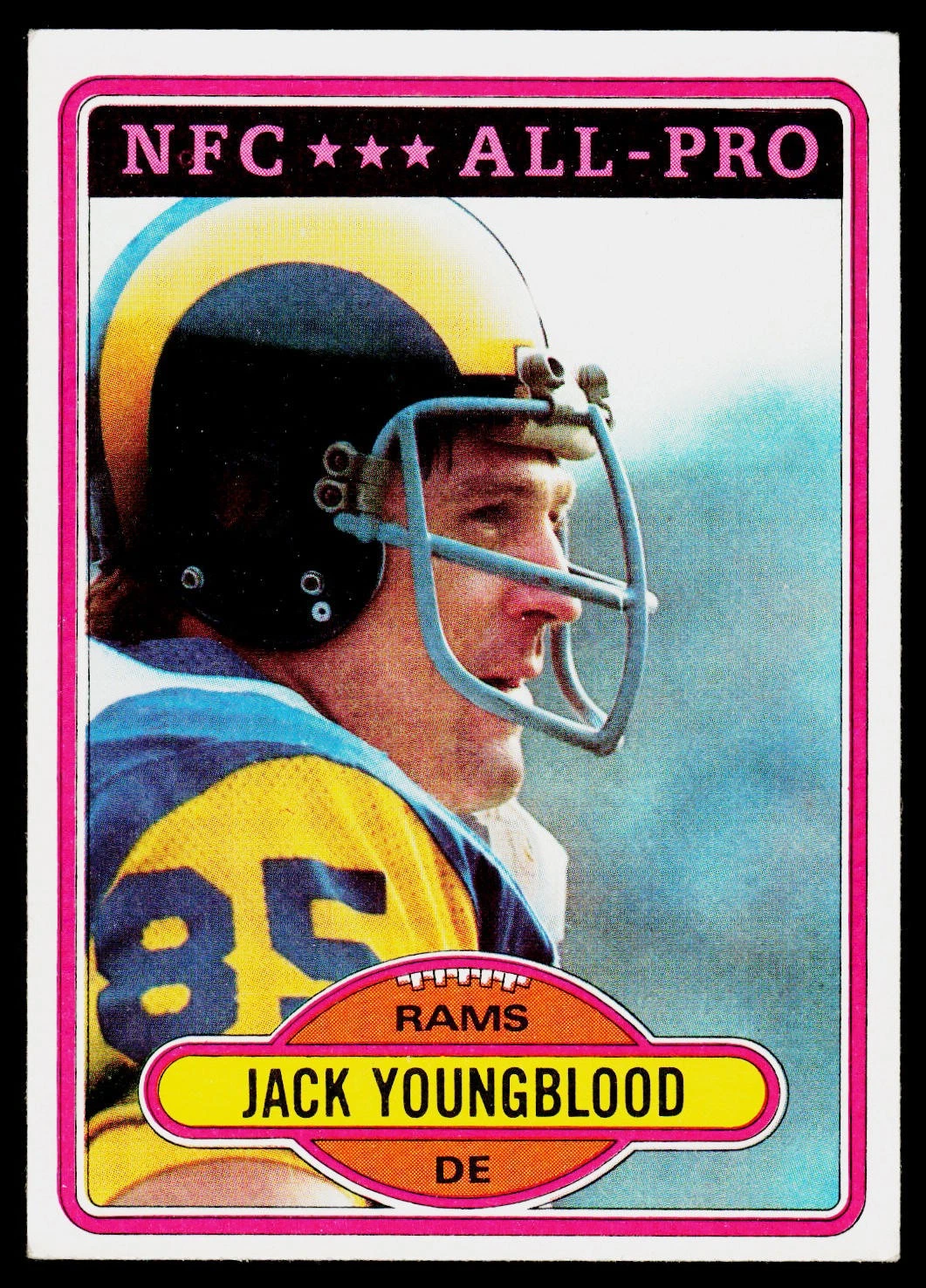 Jack Youngblood, 1980 Topps, #370, Los Angeles Rams,