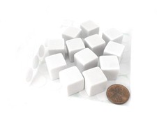 White D6 Blank 16mm Dice Set with Stickers 12 
