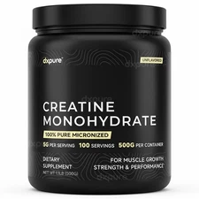 Creatine Monohydrate Micronized Powder 500G - 100 Servings - Unflavored