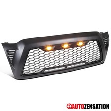 Fit 2005-2011 Toyota Tacoma Honeycomb Mesh Front Bumper Hood Grille W Led Light