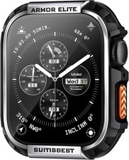 Metal Rugged Case for Apple Watch 45mm Shockproof Protective Bumper Screen Pro