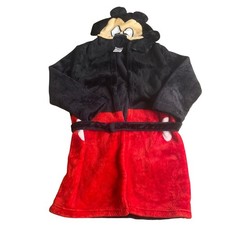 Disney Mickey Mouse black hooded tie waist character youth bathrobe SIZE 5T