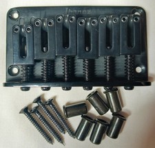 IBANEZ 6 String Black Fixed Guitar Bridge w/ screws and ferrules BYM-916