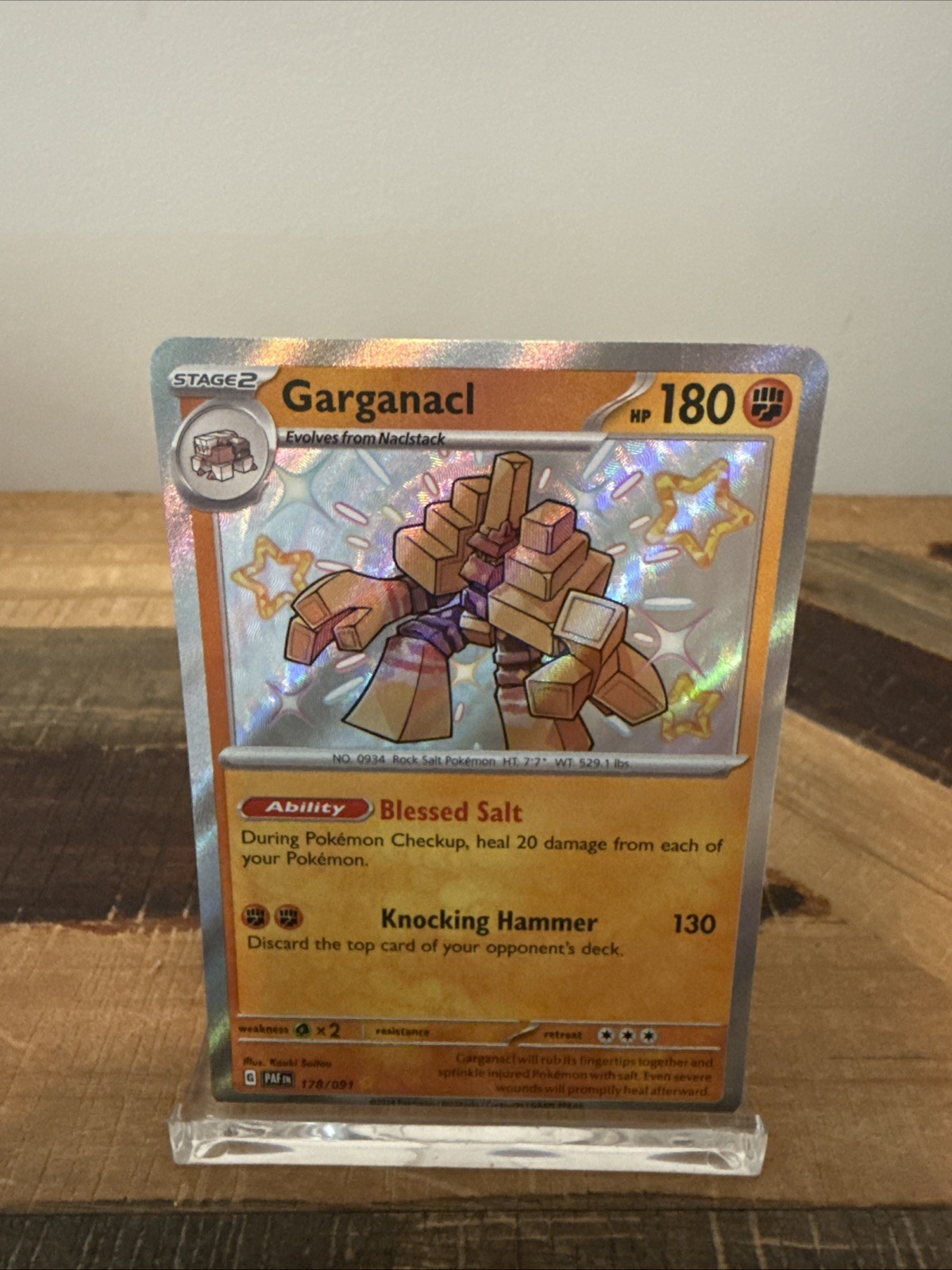 Garganacl 178/091 Shiny Rare Paldean Fates Pokemon Near Mint