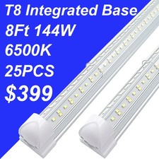 8Foot 144W LED Shop Light Fixture Integrated T8 8ft LED Tube 8' Gargae Lights