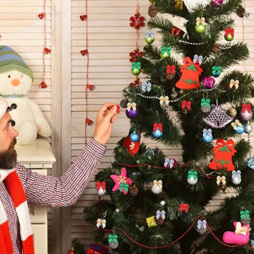 Syhood 150 Pcs Christmas Mini Bow Tiny Twist Tie Gold, Silver, Red, Green