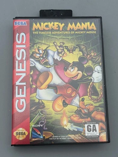 Mickey Mania Timeless Adventure Sega Genesis CIB Complete w Poster Tested Works