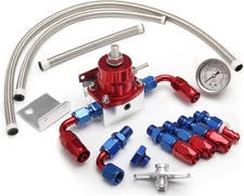 EFI Fuel Pressure Regulator Kit 0-100Psi with Gauge 6AN Fuel Line Fitting Univer