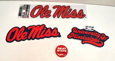 University of Mississippi Fan Stickers Pinback OLE MISS Lot of 4 Pieces